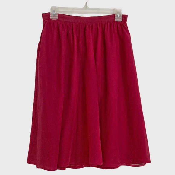 Ann Taylor Size 4 Petites 4P Skirt Women's Linen Lined Maroon Red A-line 24"L - Picture 1 of 12